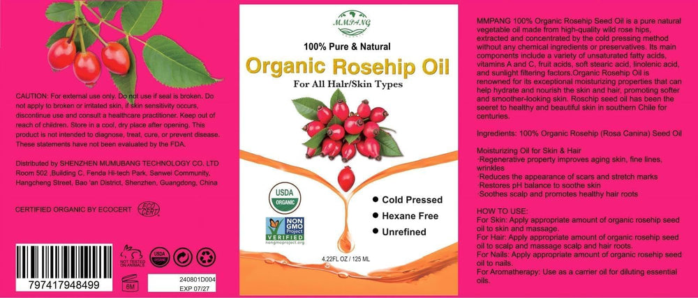 MMPANG Rosehip Oil absorbs quickly without greasy residue on skin
