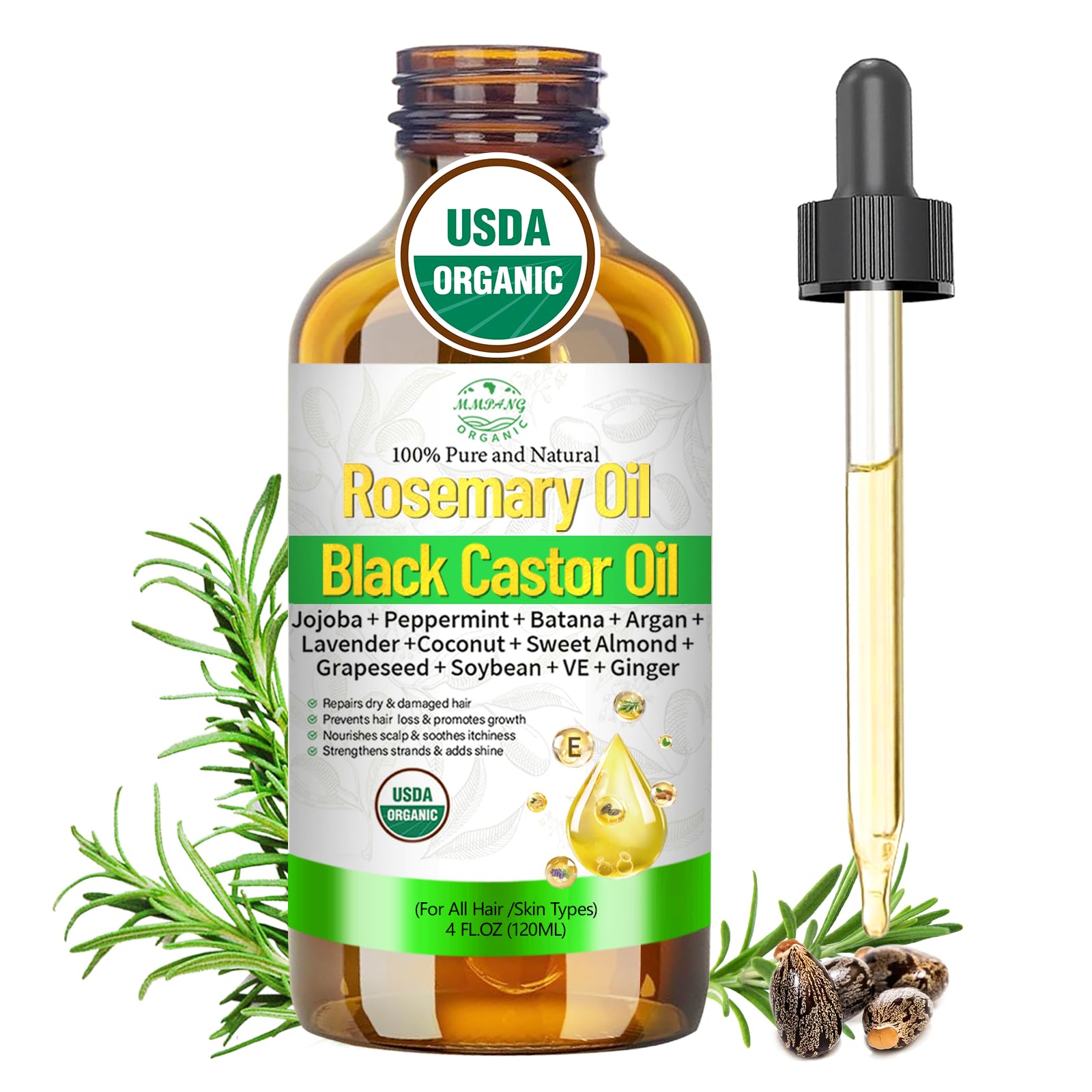 MMPANG rosemary oil bottle for daily scalp nourishment and healthier-looking hair.