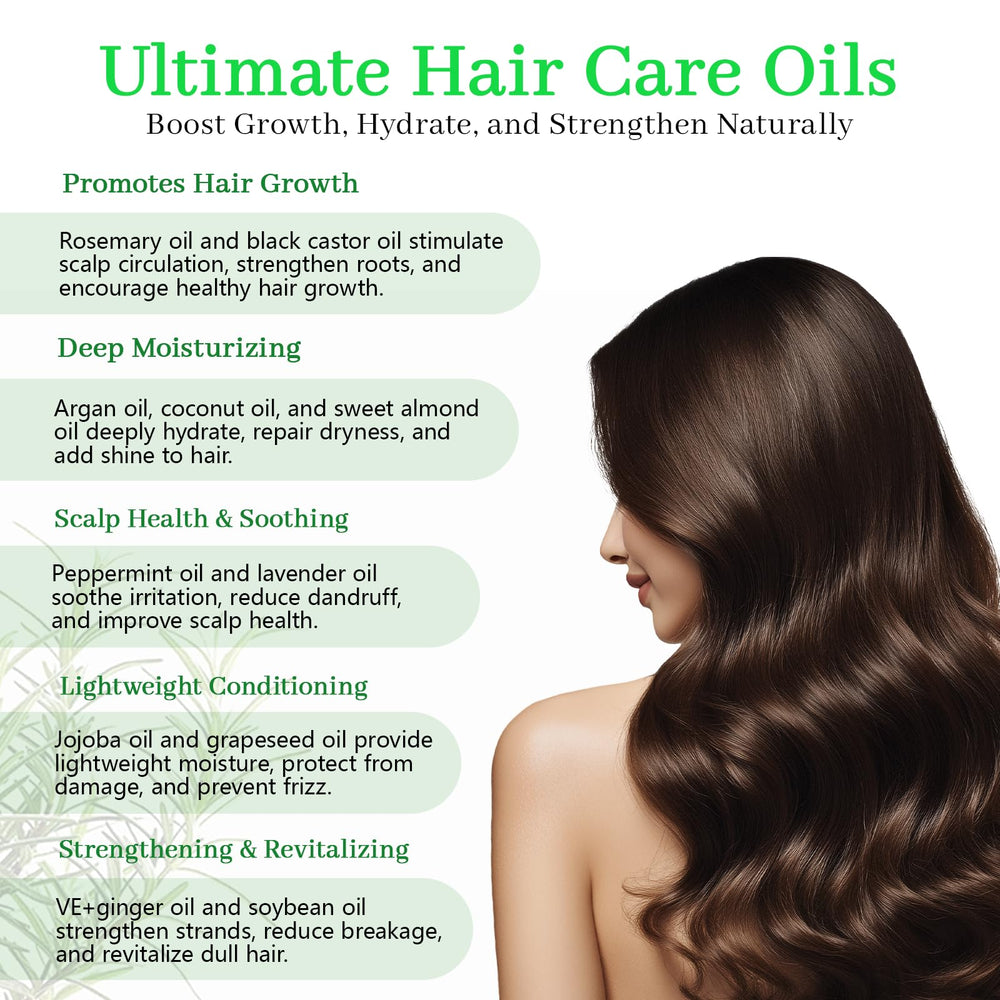 MMPANG rosemary oil on hair demonstrates frizz smoothing and shine.