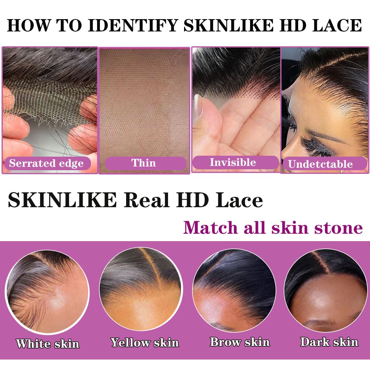 Mnador natural hairline preplucked knots bleached for scalp-like realism