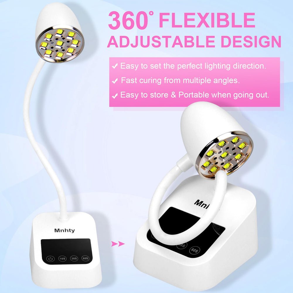 Mnhty U V lamp with LCD shows remaining battery and time for efficient sessions