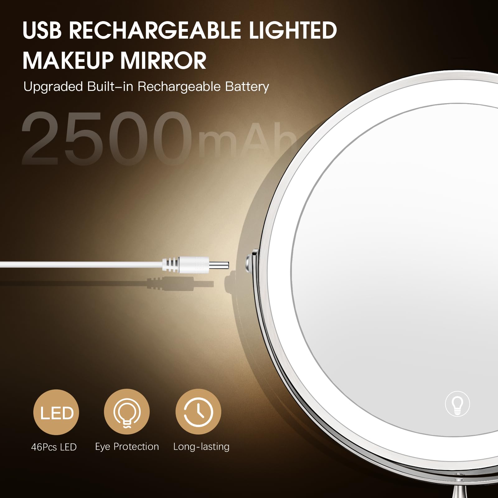 MNIENT 3-color dimmable light creates natural daylight for accurate skin tone.
