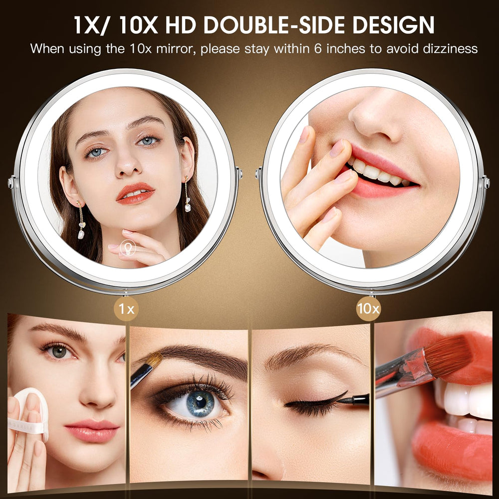 MNIENT 360-degree rotatable mirror offers flexible positioning for grooming.