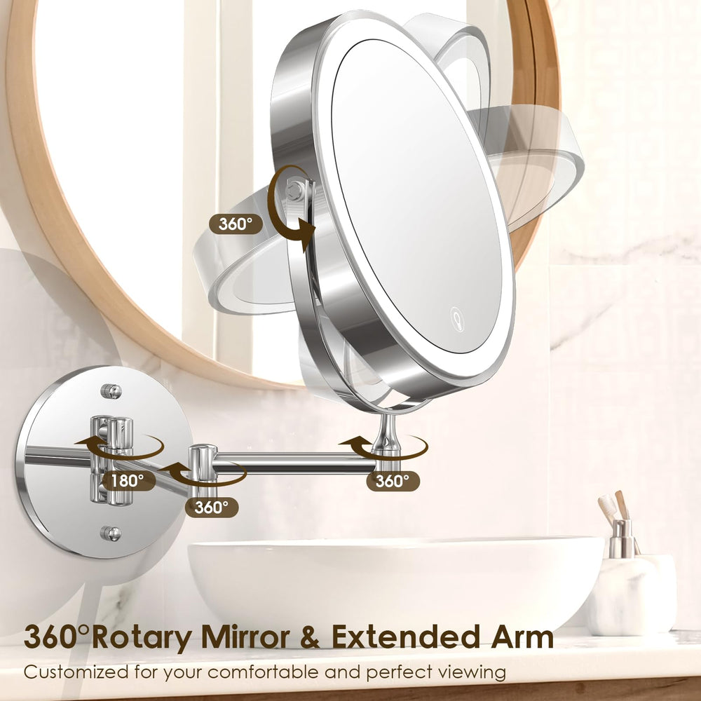 MNIENT double-sided 1x/10x magnification clarifies brows and eyeliner details.