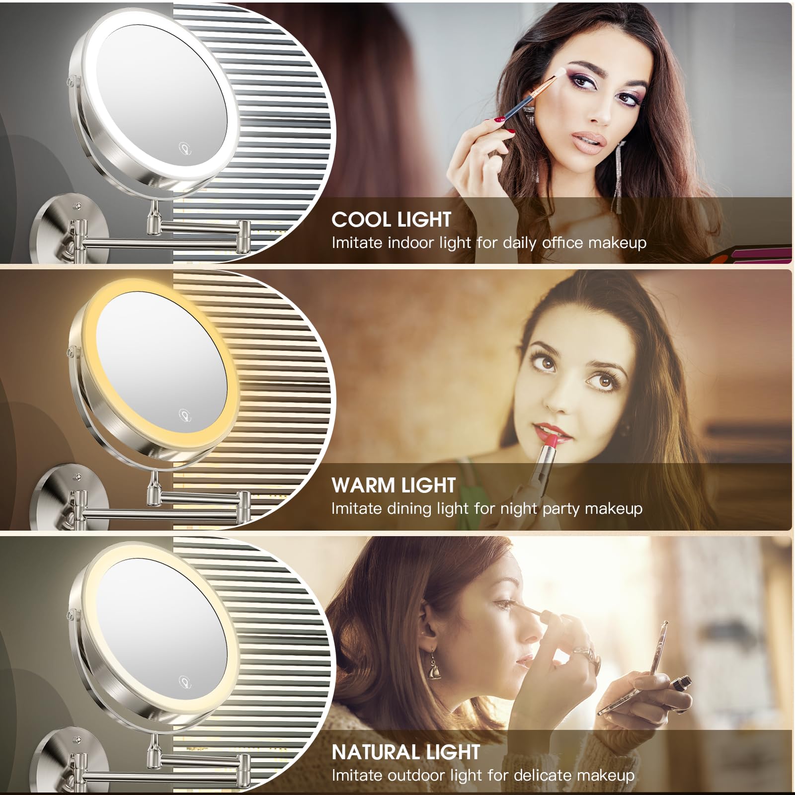 MNIENT double-sided magnification 1x/10x for close detail with bright LEDs.