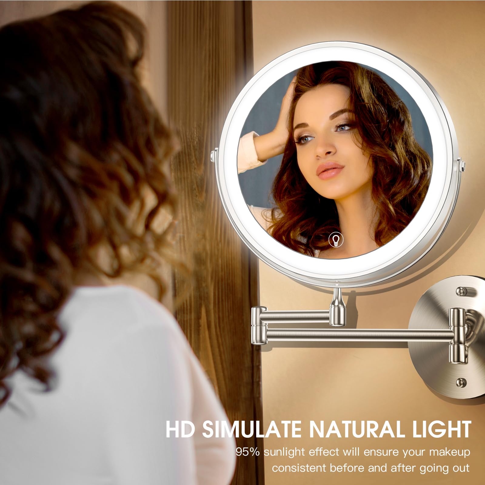 MNIENT wall-mount installation for versatile rooms like bathrooms, bedrooms, or salons.
