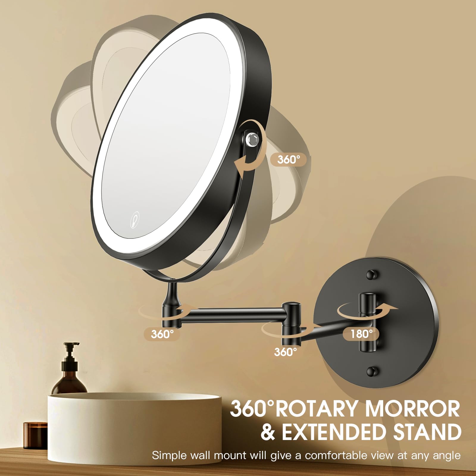 MNIENT silver-coated double-sided mirror with clear reflectivity for makeup and skincare