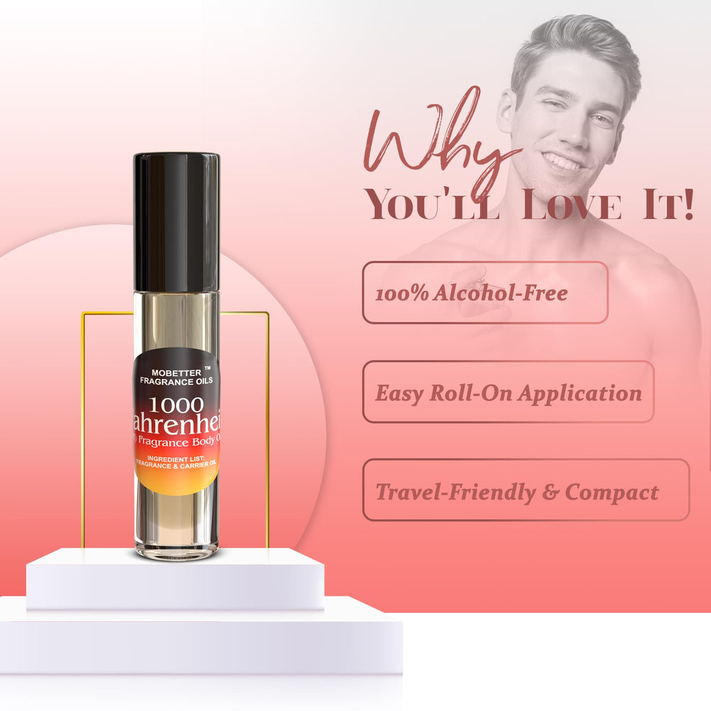 MoBetter Fragrance Oils amber-glass bottle close-up signals premium packaging and lasting aroma
