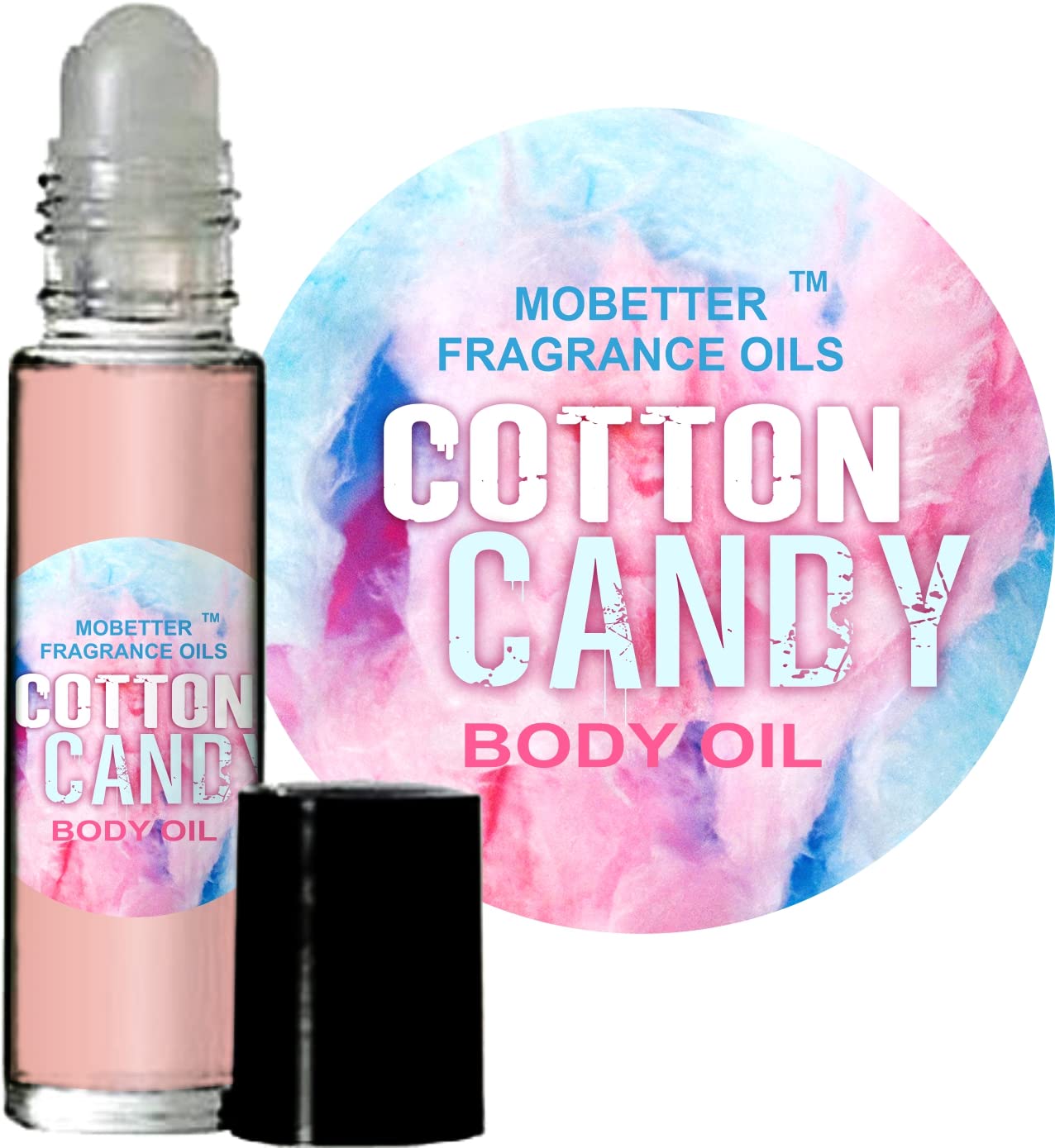 MOBETTER Cotton Candy roll-on bottle front for on-the-go scent.