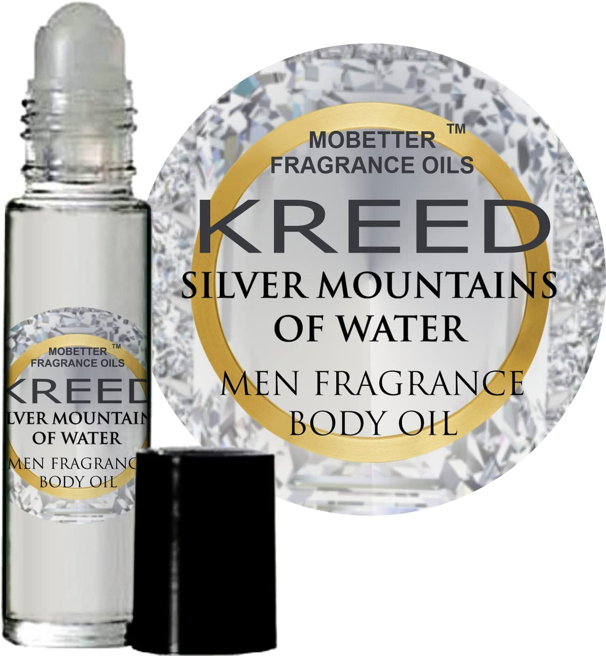 MOBETTER FRAGRANCE OILS Kreed Silver Mountains of Water roll-on bottle for all-day freshness
