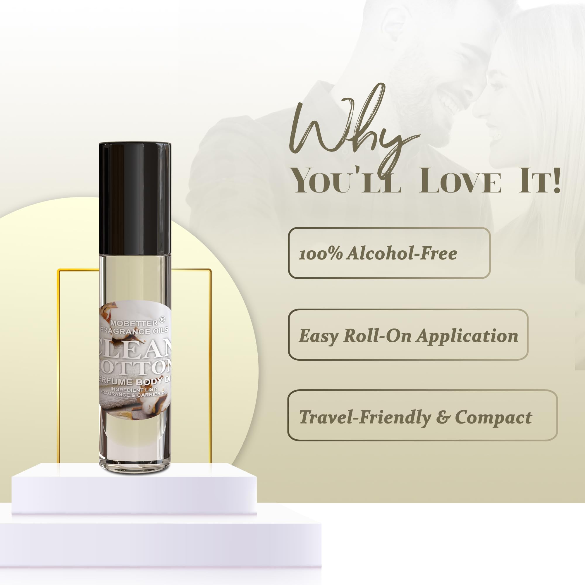 MOBETTER Clean Cotton alcohol-free formula feels gentle on skin.