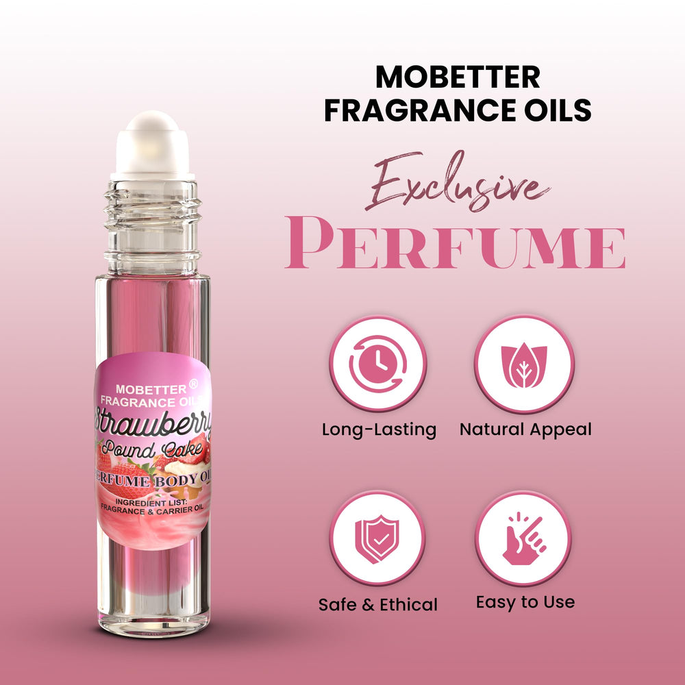 MOBETTER FRAGRANCE OILS notes label close-up hints strawberry vanilla gourmand notes