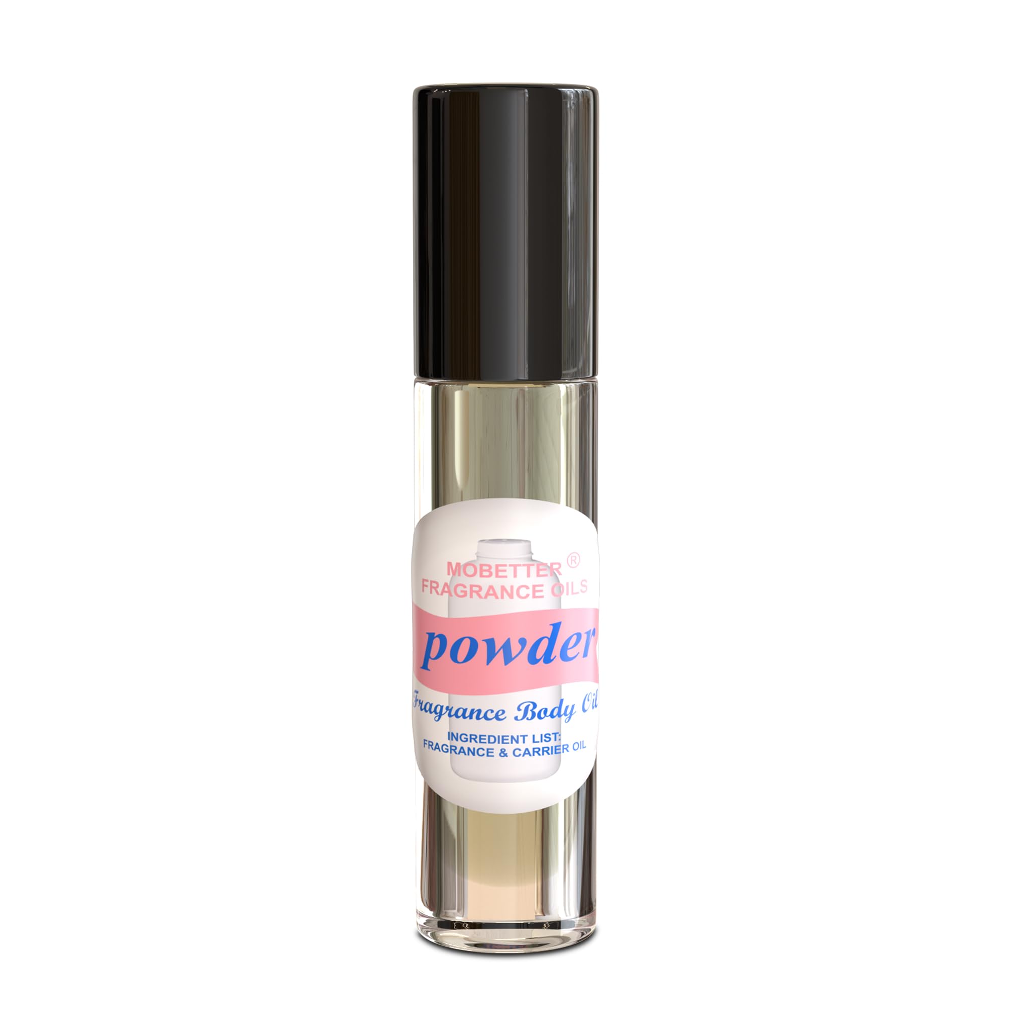 MOBETTER FRAGRANCE OILS powder fresh roll-on shows portable, travel-friendly fragrance.