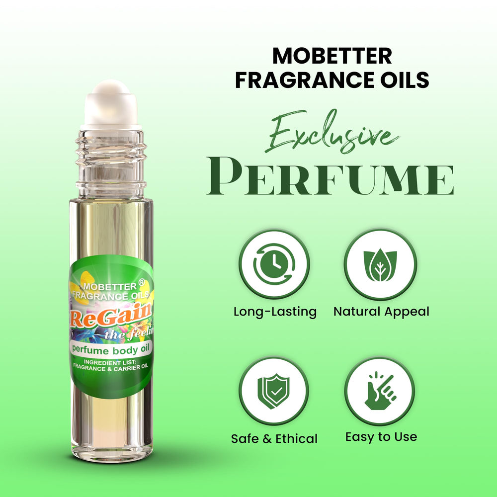 MOBETTER FRAGRANCE OILS ReGain The Feeling application on skin delivers subtle, lasting aroma.
