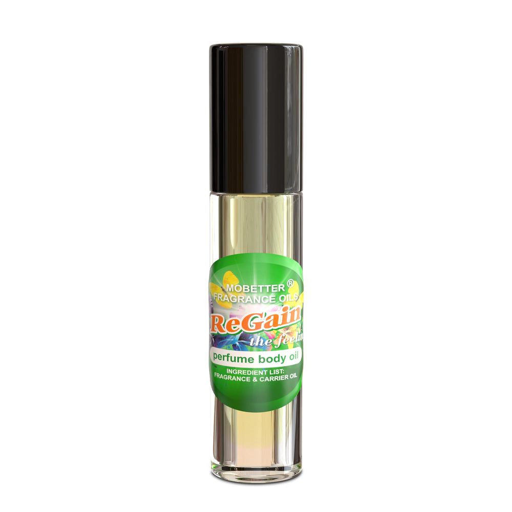 MOBETTER FRAGRANCE OILS ReGain The Feeling travel-size bottle ready for quick refresh.