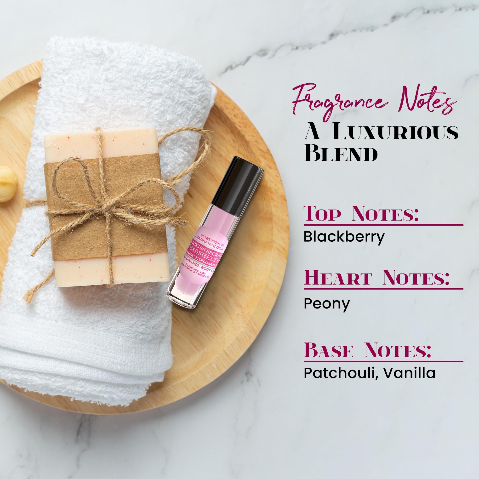 MOBETTER FRAGRANCE OILS Vickies Secret Bombshelter on-wrist use for subtle personal scent.