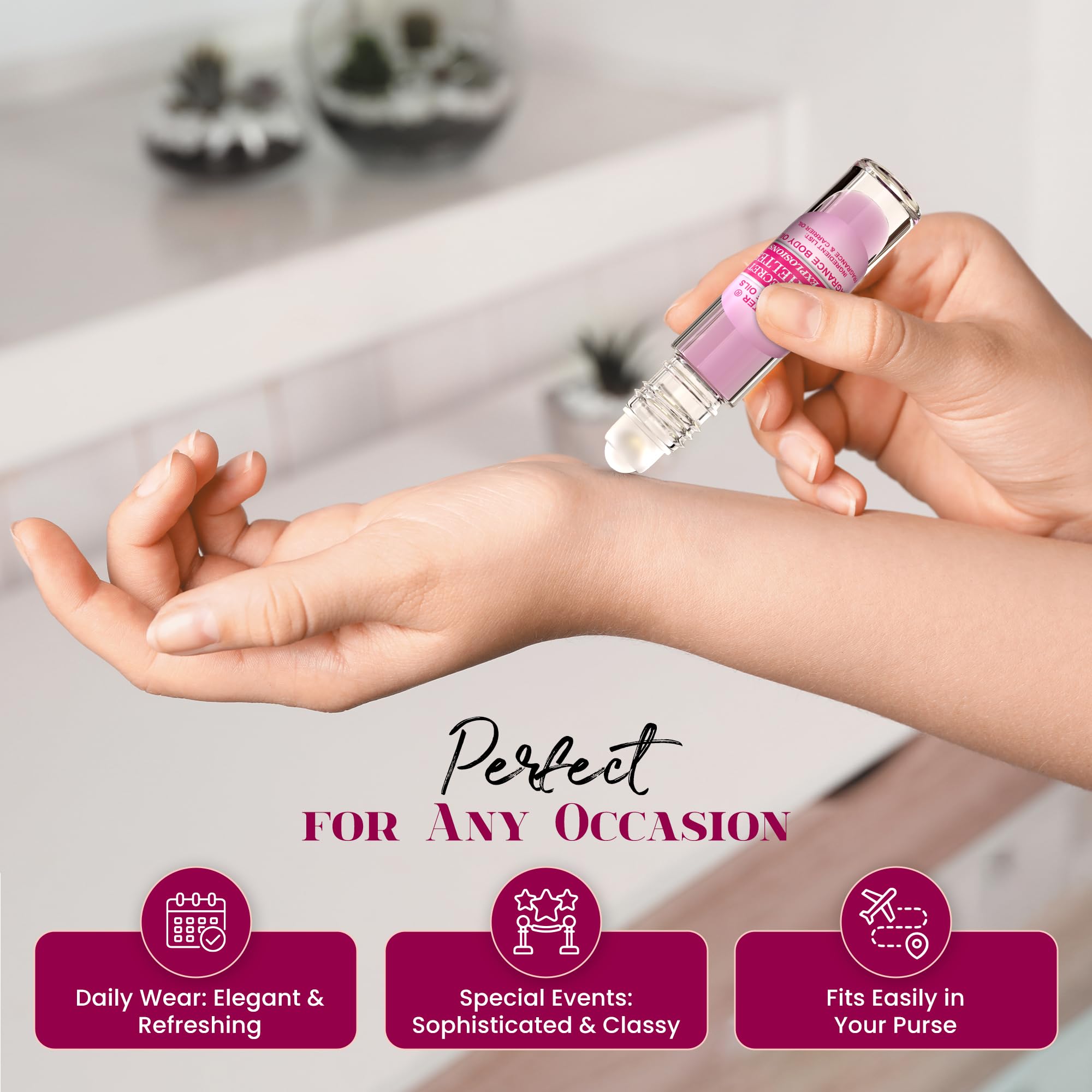 MOBETTER FRAGRANCE OILS Vickies Secret Bombshelter pocket-size bottle for discreet daily touch-ups.