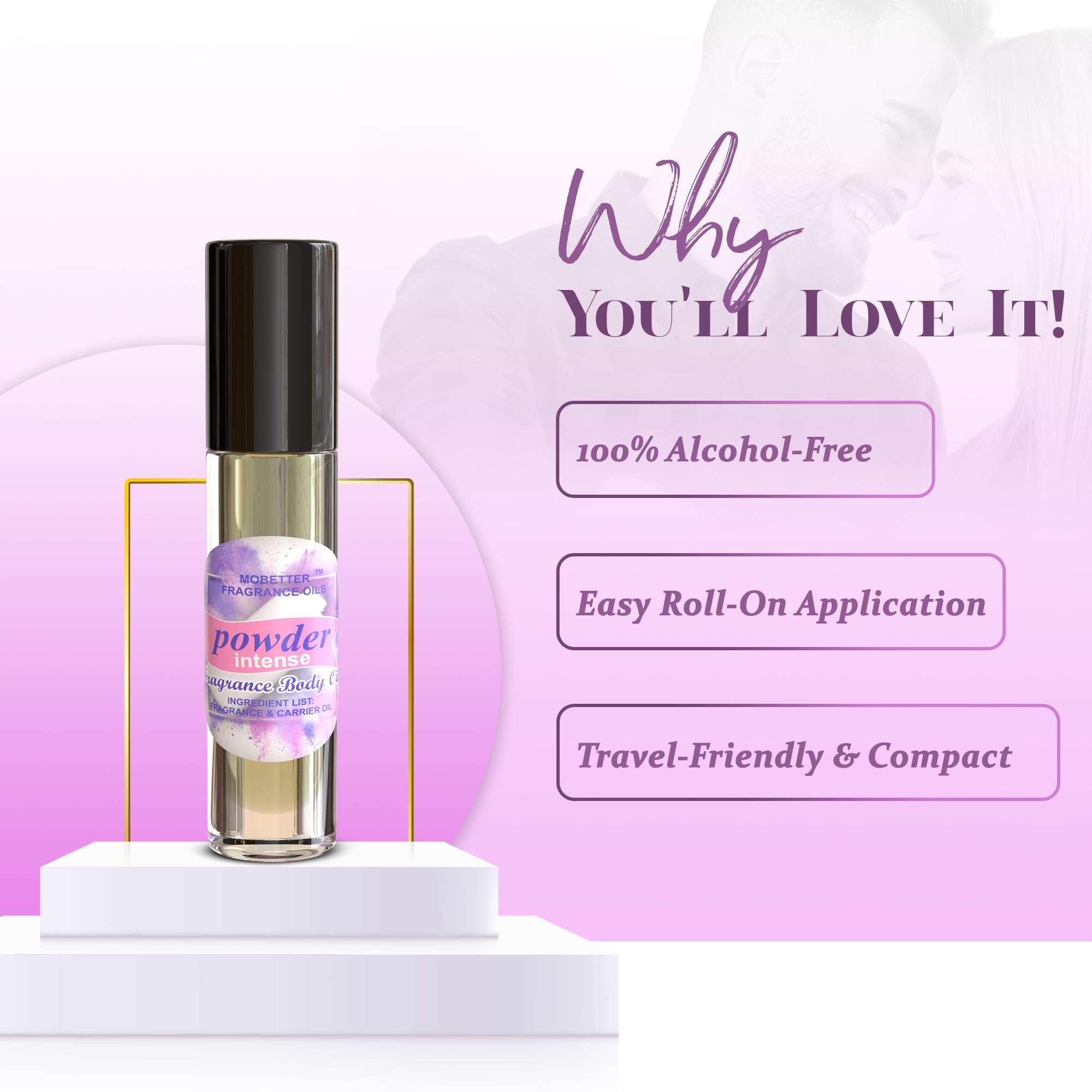 MOBETTER FRAGRANCE OILS powder-intense roll-on-application for easy on-the-go reapplication