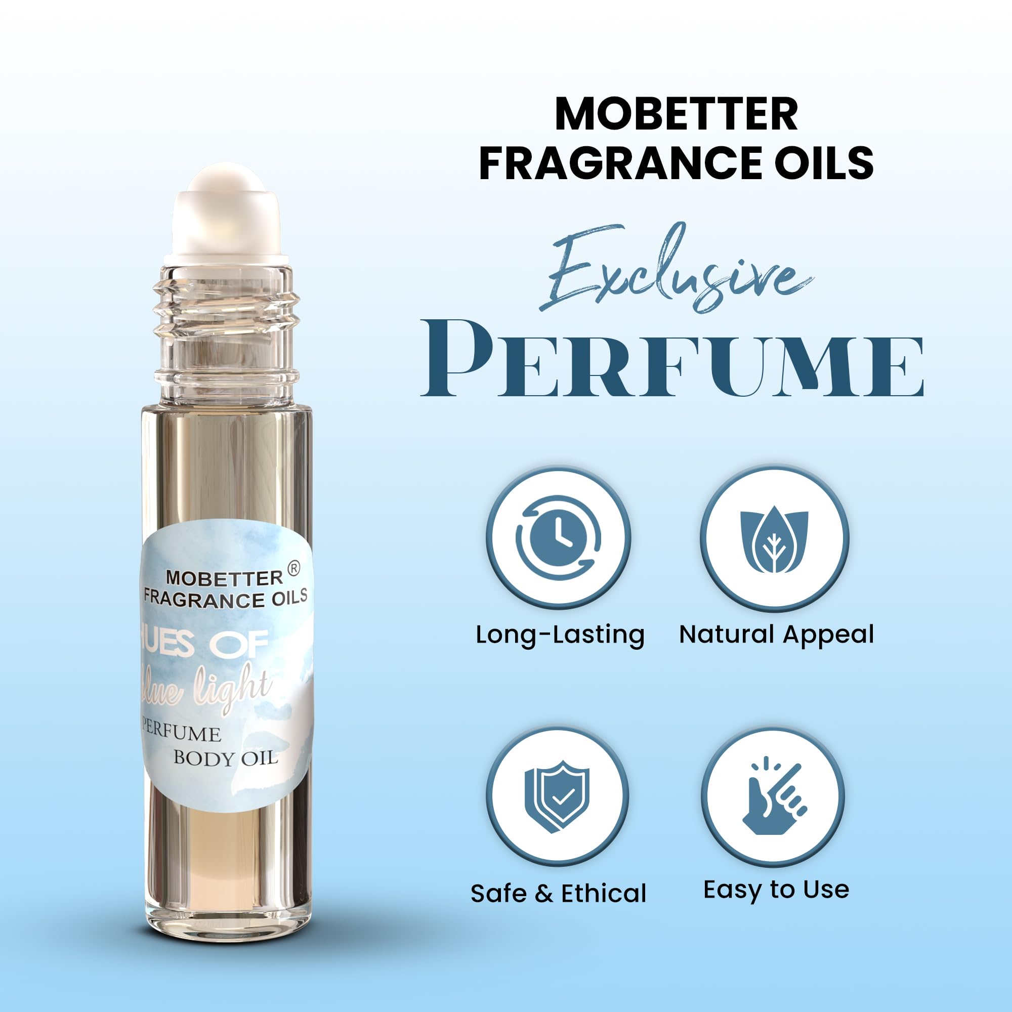 Mobetter Hues Blue Light travel-size packaging for portable scent.