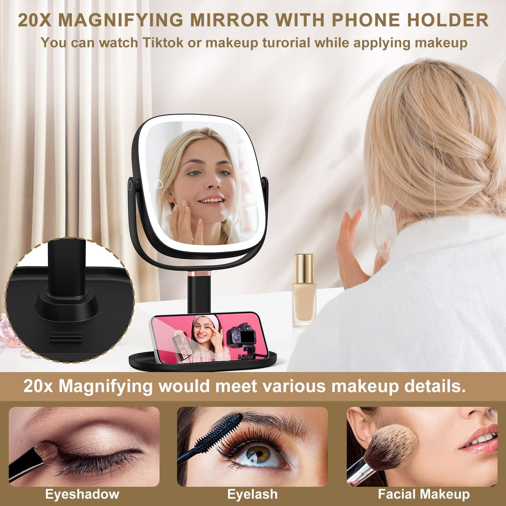 Mocado makeup mirror 360° rotation enables flexible makeup angles.