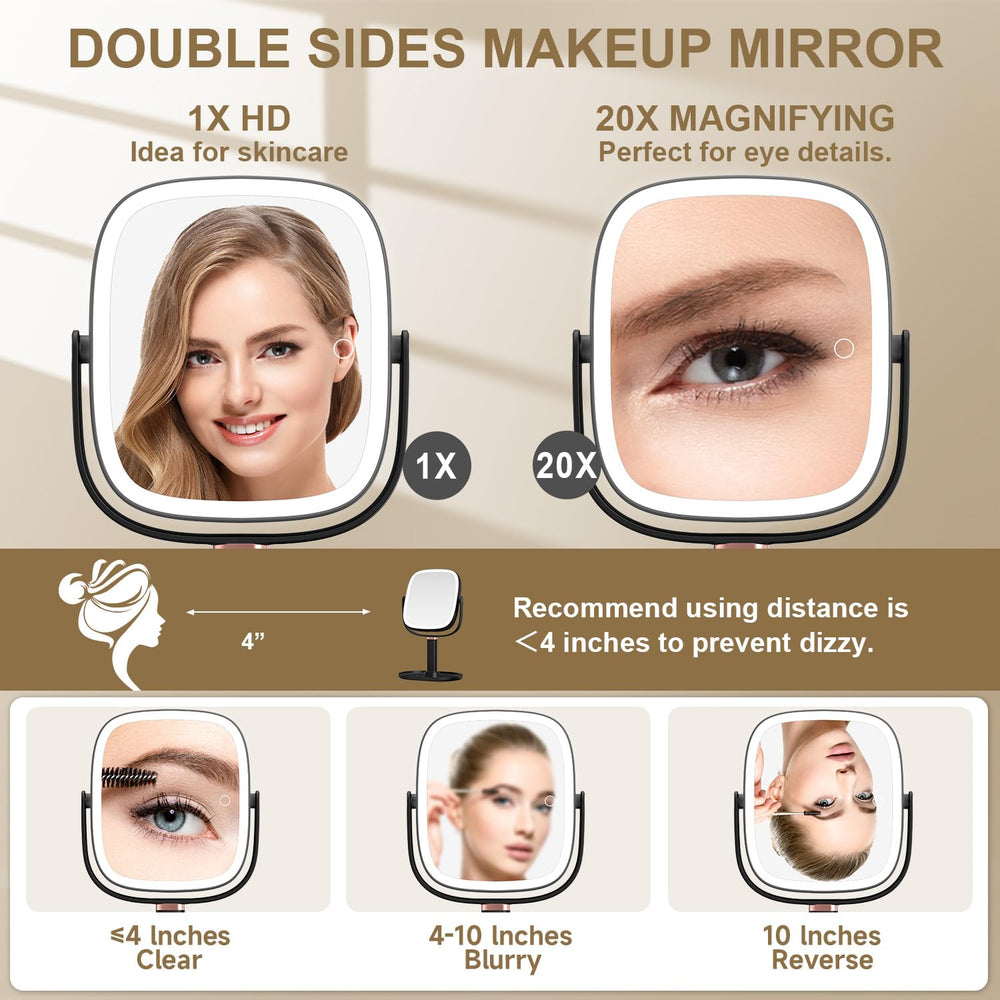 Mocado makeup mirror height-adjustable design adapts to various vanity setups.