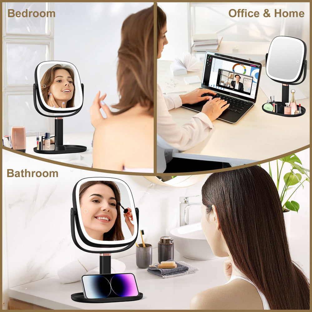 Mocado makeup mirror phone holder supports tutorials during makeup sessions.