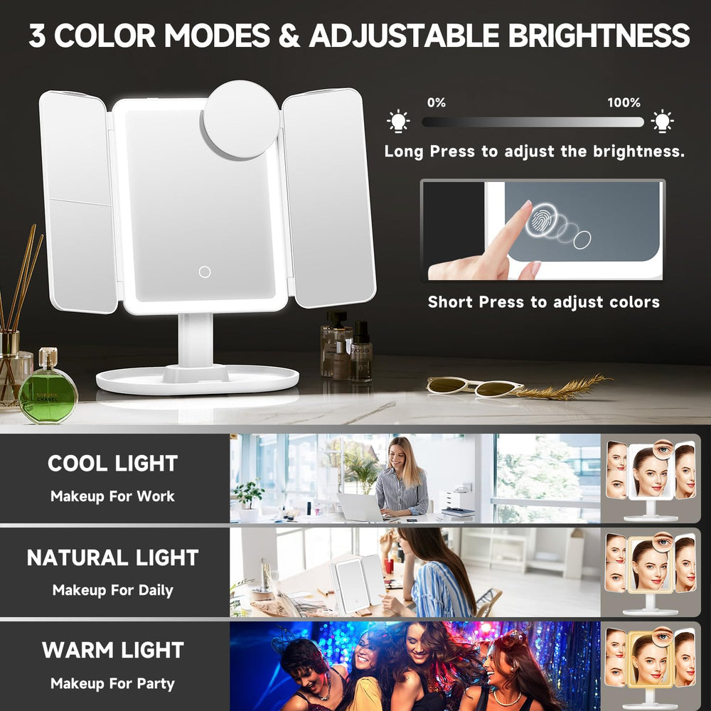 Mocado makeup mirror rechargeable battery with Type-C, long-lasting power