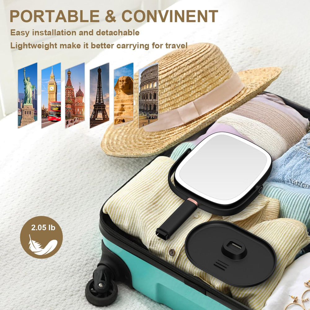 Mocado makeup mirror USB-C charging keeps battery powered and ready.