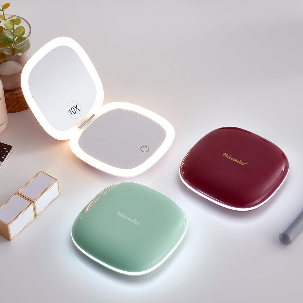 Mocado powdery green compact design adds stylish travel portability