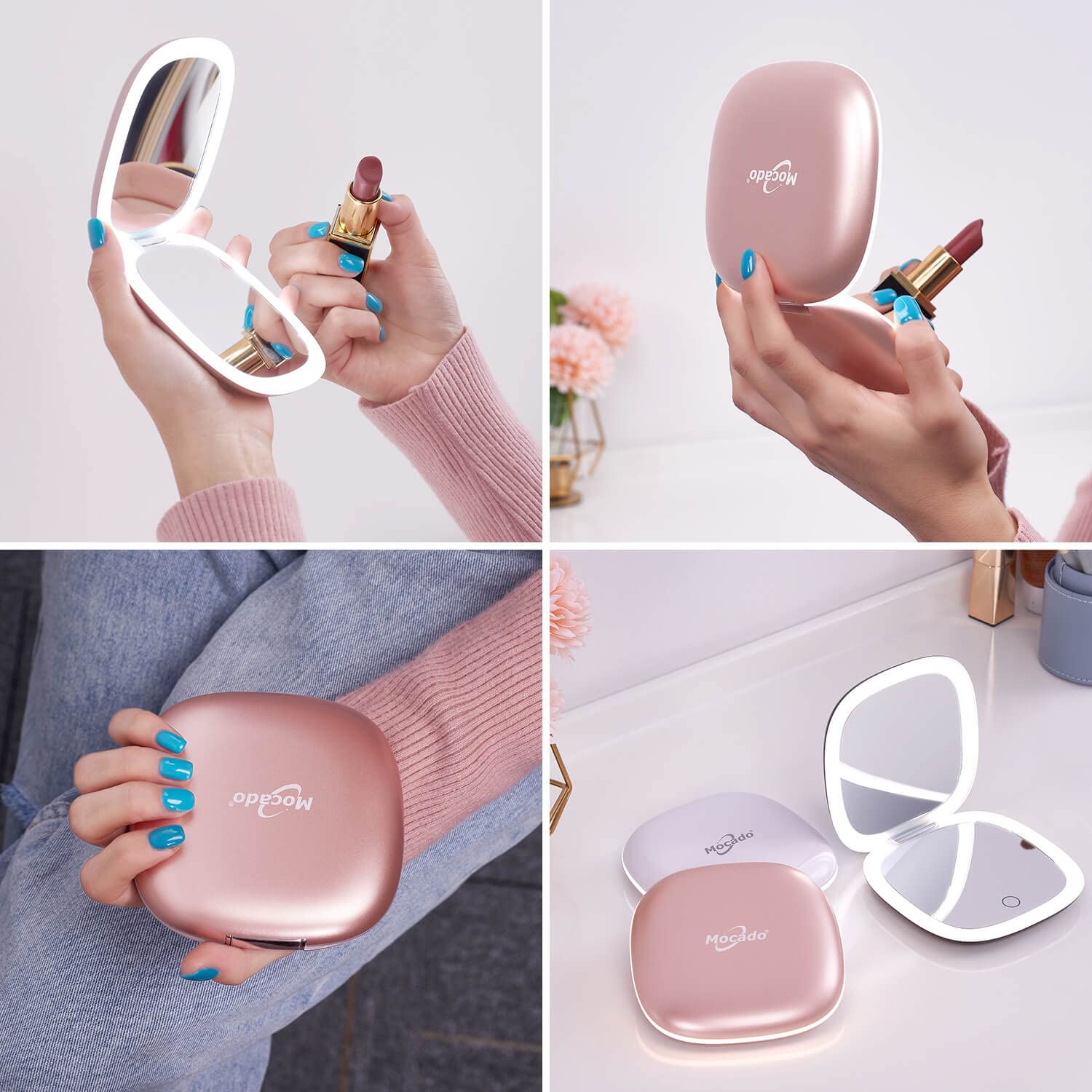 Touch dimmable light control on the Mocado mirror for color temperature
