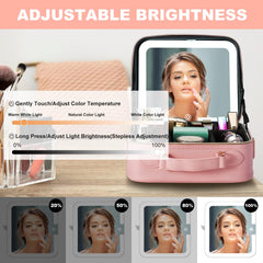 Mocado travel makeup bag featuring 10x magnifier for precise detail checks