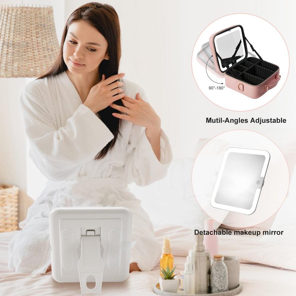 Mocado travel makeup bag with adjustable dividers for customizable storage