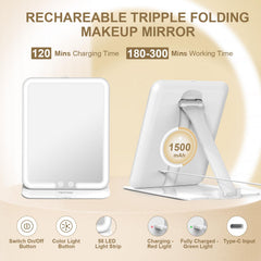 Mocado Travel Makeup Mirror features height-angle adjustment for comfortable viewing anywhere