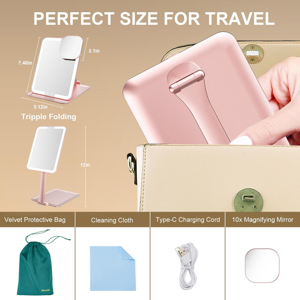 Mocado travel mirror with velvet bag ensures safe portability
