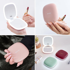 Mocado travel mirror with dimmable light for adaptable illumination.