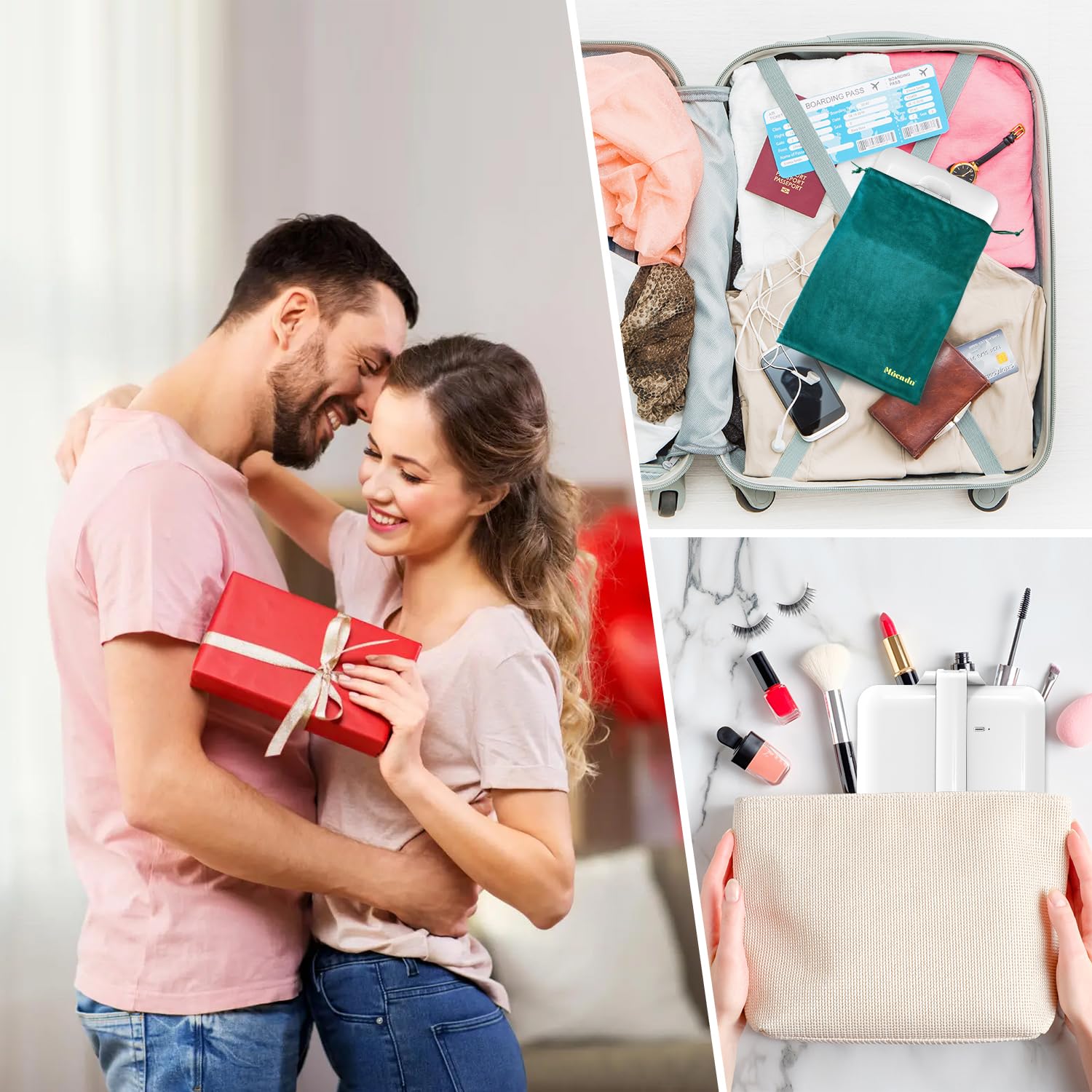 Mocado velvet storage bag helps protect and carry the compact mirror