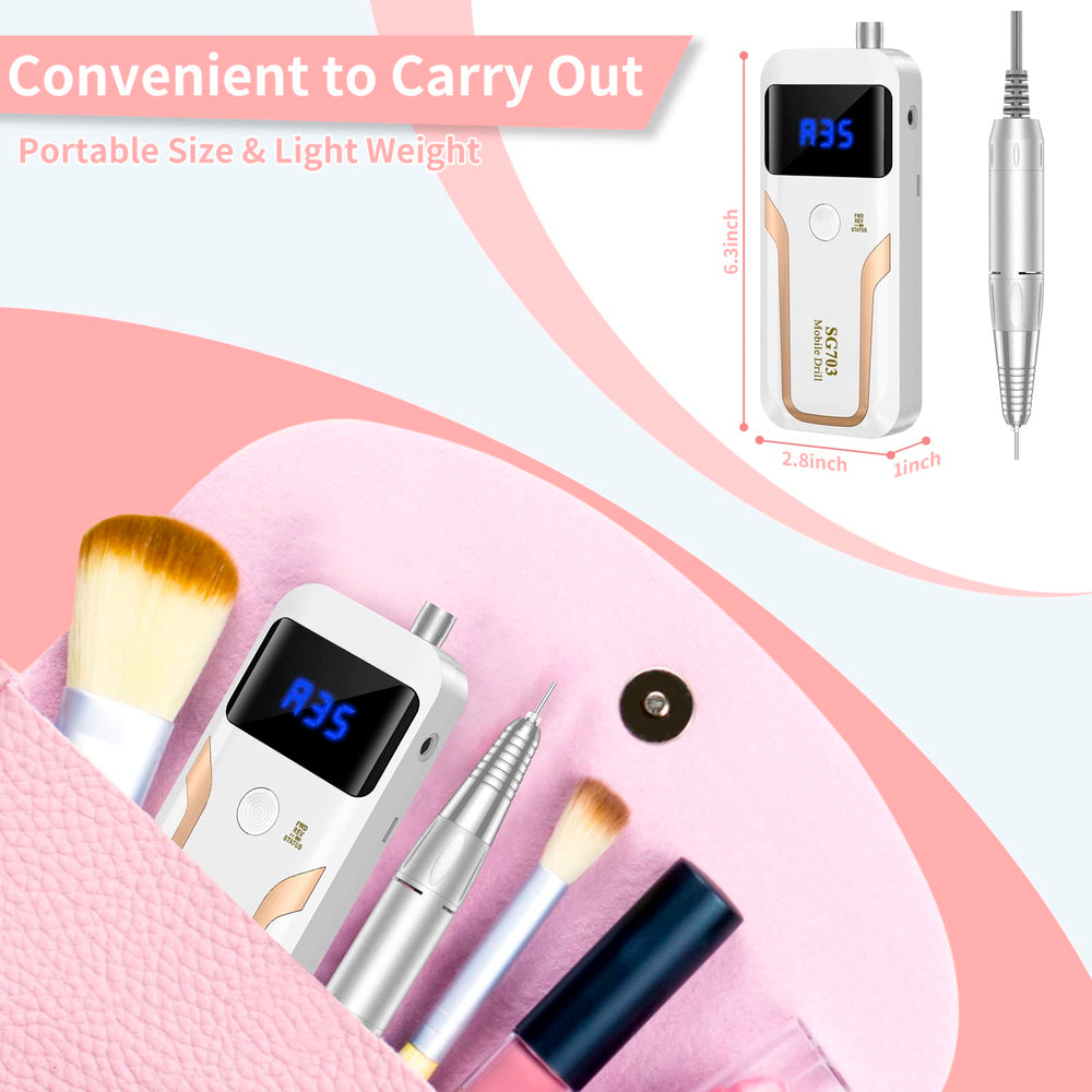 MOCOWIND cordless e-file with aluminum handpiece offers smooth, quiet operation.