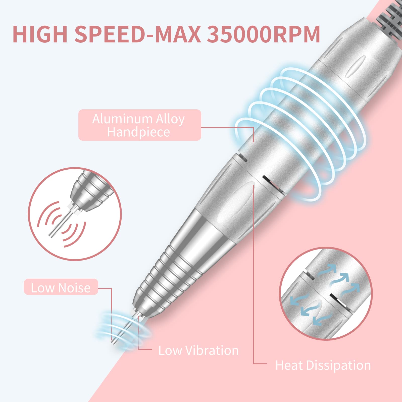 MOCOWIND 3600mAh battery highlights long cordless use between charges.