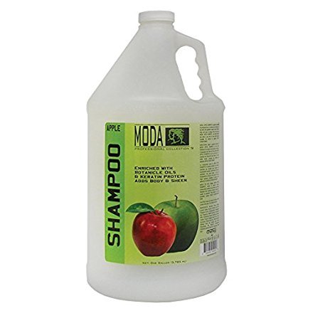 MODA Apple Shampoo bottle delivers a nourishing cleanse for all hair types.