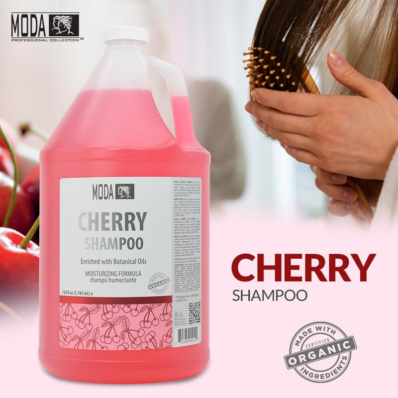 MODA Cherry Shampoo USA-made badge underscores quality and heritage since 1987