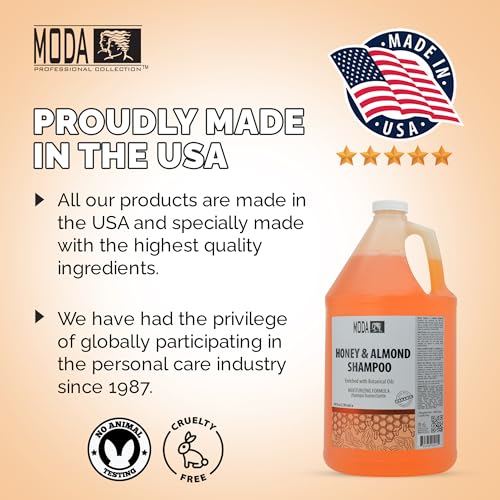 MODA hair-care collection image shows synergistic products for routine beauty and care.