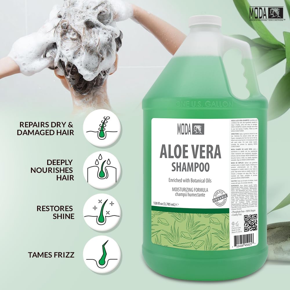 MODA Moisturizing Shampoo lather demonstrates rich foam for clean, refreshed hair