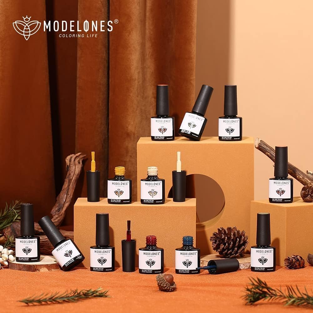 Modelones 12-color swatch board highlights versatile fall and holiday shades.