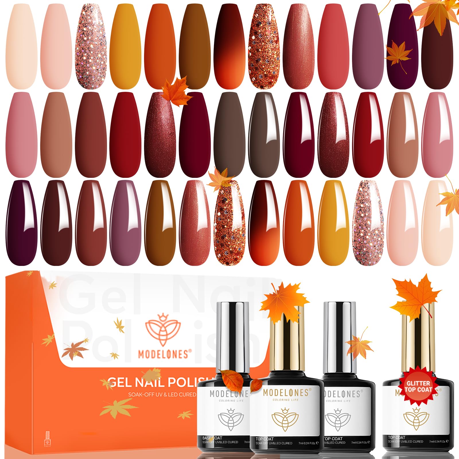 Modelones 24 PCS kit packaging for at-home manicure convenience and variety