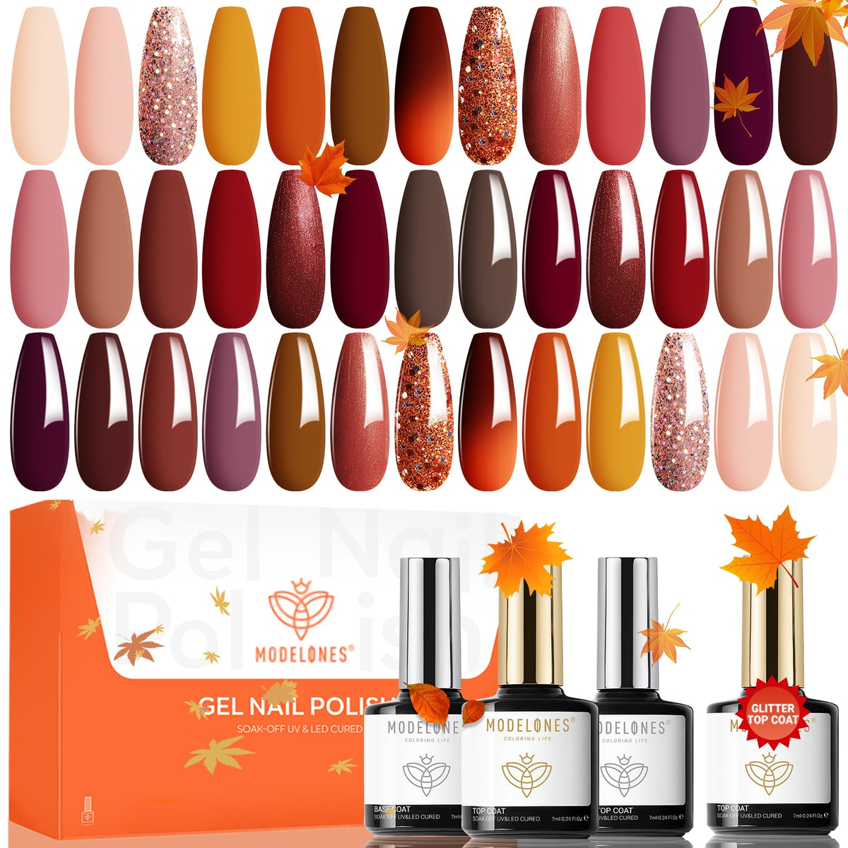 Modelones 24 PCS kit packaging for at-home manicure convenience and variety