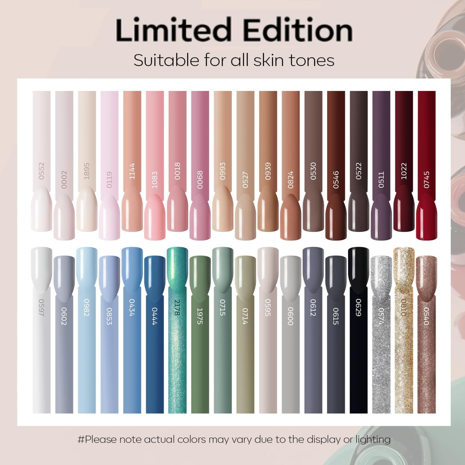 Modelones 36 colors fall-winter swatches ideal for seasonal nail art.
