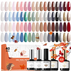 Modelones 40-pcs fall gel nail polish set for DIY manicure versatility.