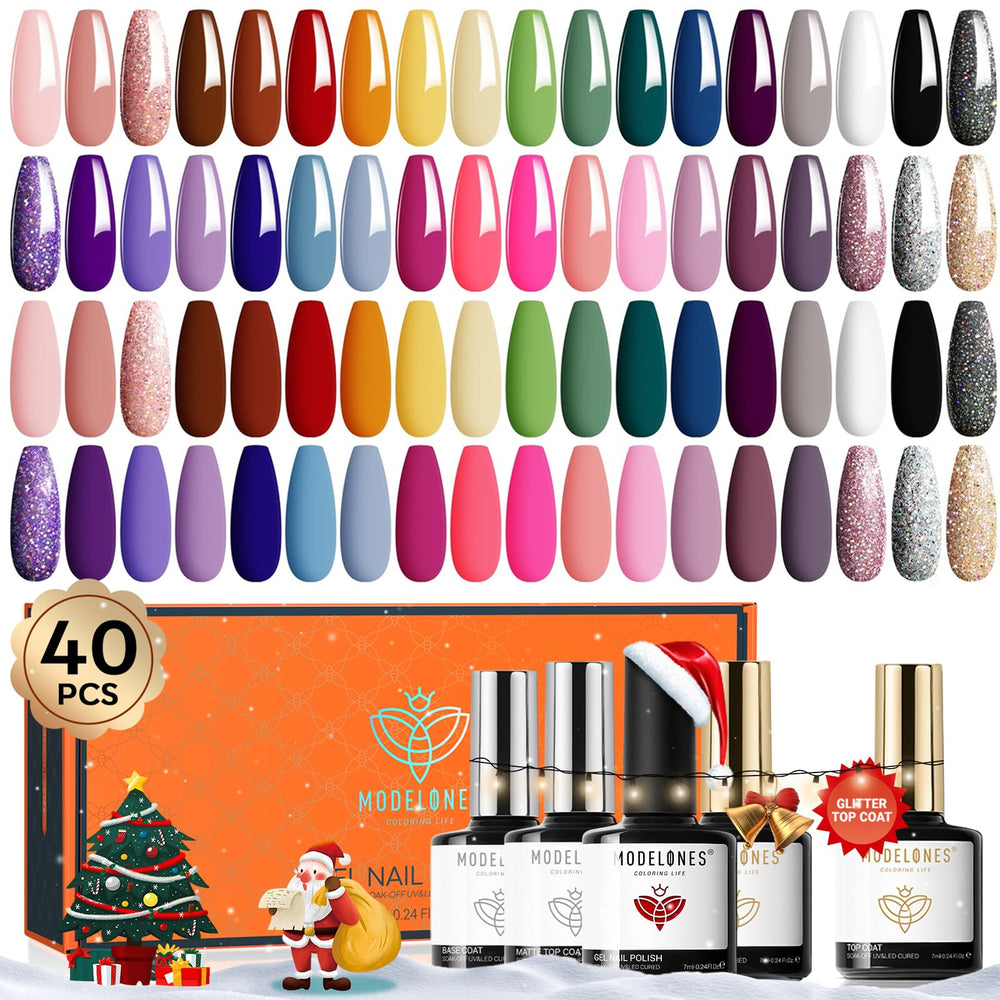 Modelones 40-pcs gel set collection provides vibrant colors for at-home manicures.