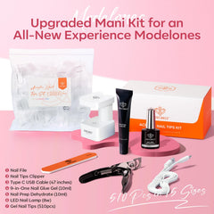 Modelones 510 almond nail tips in 15 sizes for a custom fit and natural look.