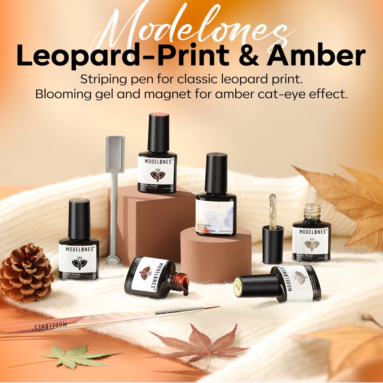 Modelones amber brown jelly gel for natural-looking nails